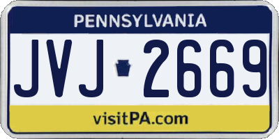 PA license plate JVJ2669