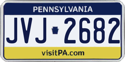PA license plate JVJ2682