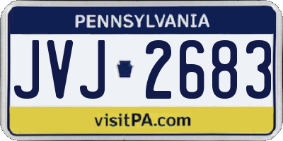 PA license plate JVJ2683