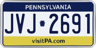 PA license plate JVJ2691
