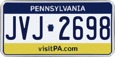 PA license plate JVJ2698