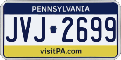 PA license plate JVJ2699