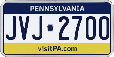PA license plate JVJ2700