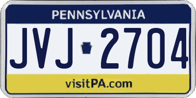PA license plate JVJ2704