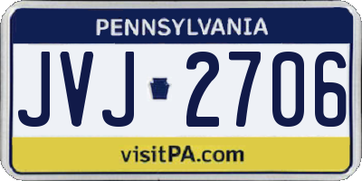PA license plate JVJ2706