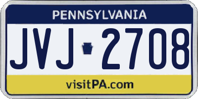 PA license plate JVJ2708