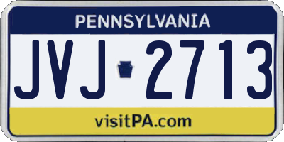 PA license plate JVJ2713