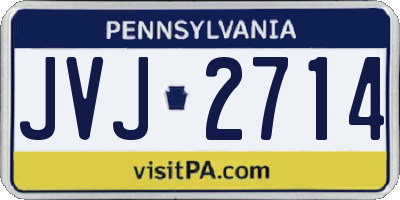 PA license plate JVJ2714