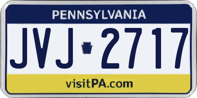 PA license plate JVJ2717