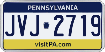 PA license plate JVJ2719