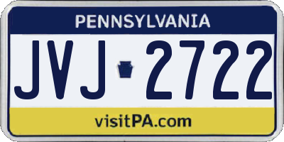 PA license plate JVJ2722