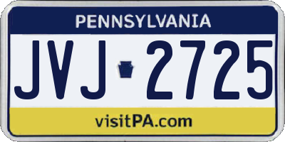PA license plate JVJ2725