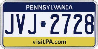 PA license plate JVJ2728