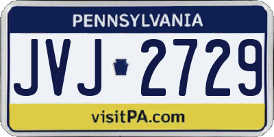 PA license plate JVJ2729