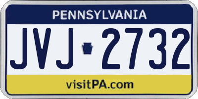 PA license plate JVJ2732