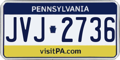 PA license plate JVJ2736