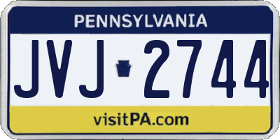 PA license plate JVJ2744
