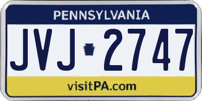 PA license plate JVJ2747