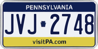 PA license plate JVJ2748
