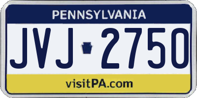 PA license plate JVJ2750