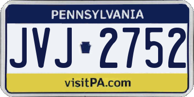 PA license plate JVJ2752