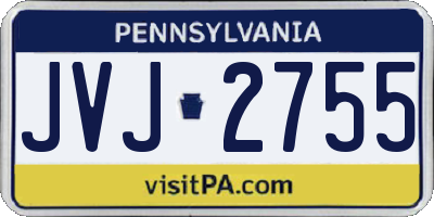 PA license plate JVJ2755