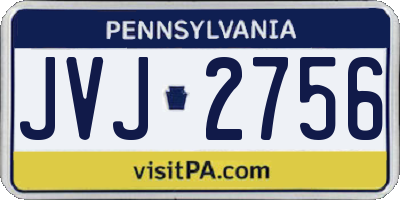 PA license plate JVJ2756