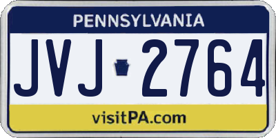 PA license plate JVJ2764