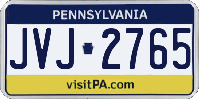 PA license plate JVJ2765