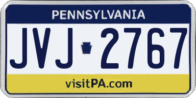 PA license plate JVJ2767