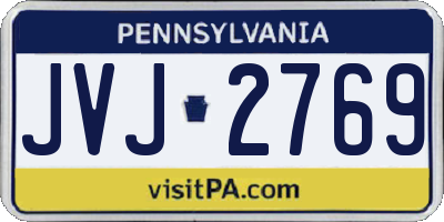 PA license plate JVJ2769