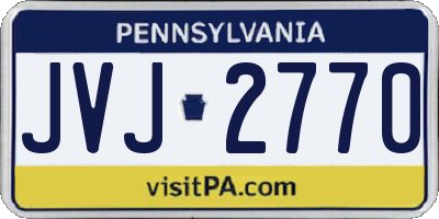 PA license plate JVJ2770