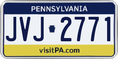 PA license plate JVJ2771