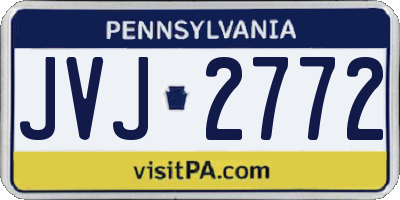 PA license plate JVJ2772