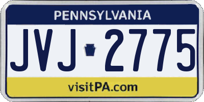 PA license plate JVJ2775