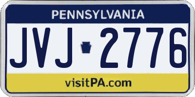 PA license plate JVJ2776