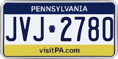 PA license plate JVJ2780