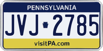 PA license plate JVJ2785