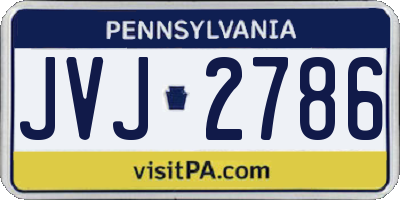 PA license plate JVJ2786