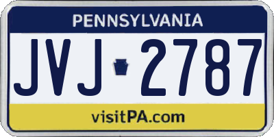 PA license plate JVJ2787