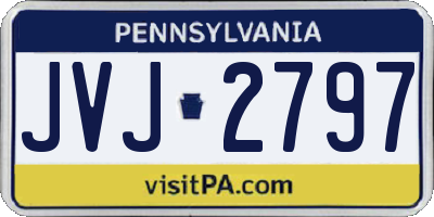 PA license plate JVJ2797
