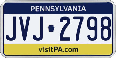 PA license plate JVJ2798