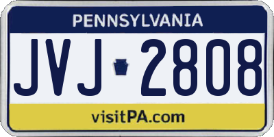 PA license plate JVJ2808