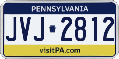 PA license plate JVJ2812