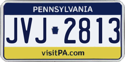 PA license plate JVJ2813