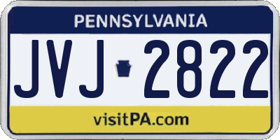 PA license plate JVJ2822