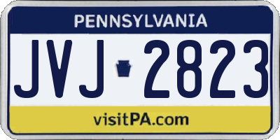 PA license plate JVJ2823
