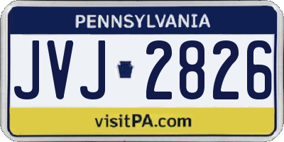 PA license plate JVJ2826