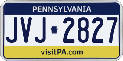 PA license plate JVJ2827