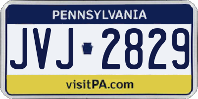 PA license plate JVJ2829
